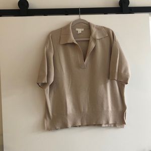 H&M tan shirt sleeve sweater